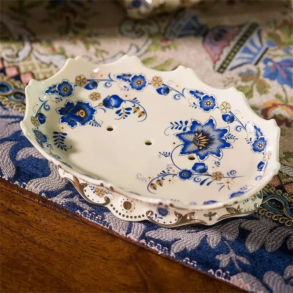 ست شستشوی سرامیکی، شامل جا مسواکی، لیوان دهانشویه و لوازم بهداشتی منزل، طراحی اروپایی، ست پنج تکه مناسب حمام