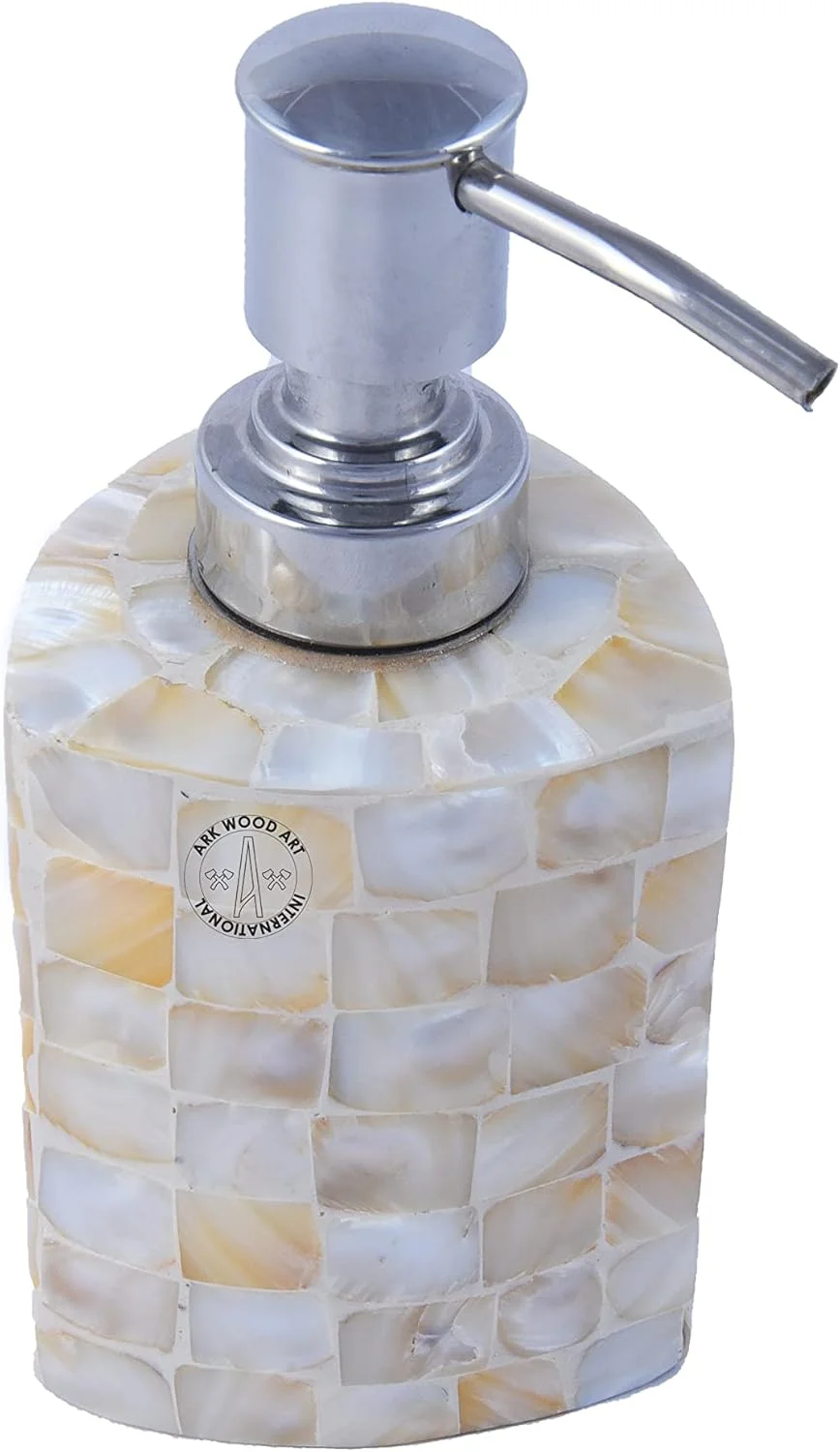 ست لوازم حمام، ست 4 تکه لوازم جانبی حمام از جنس رزین پلی با کیفیت بالا - جا مایع لوسیون/جا مسواکی/جا پنبه/سینی/لیوان