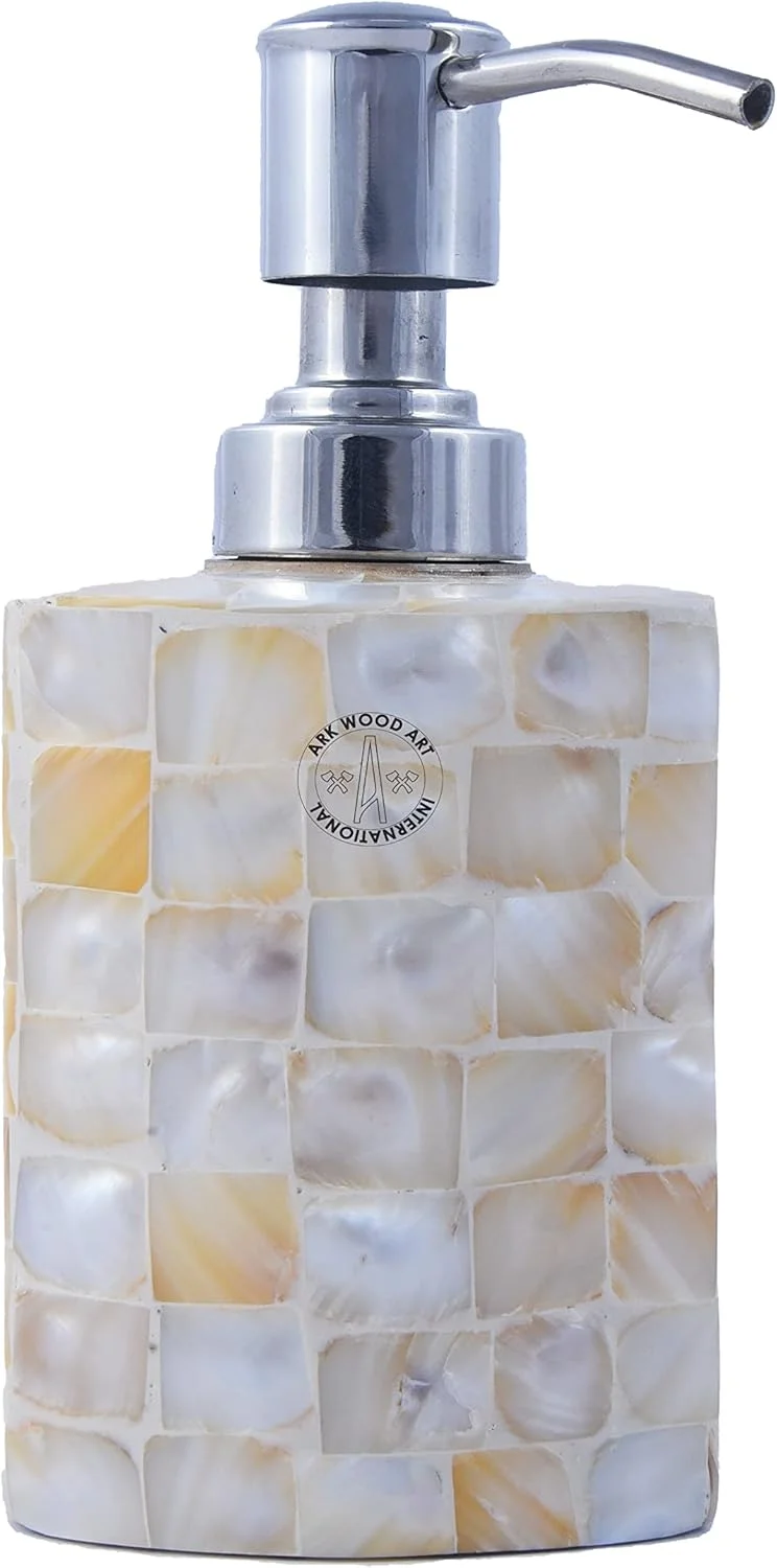 ست لوازم حمام، ست 4 تکه لوازم جانبی حمام از جنس رزین پلی با کیفیت بالا - جا مایع لوسیون/جا مسواکی/جا پنبه/سینی/لیوان