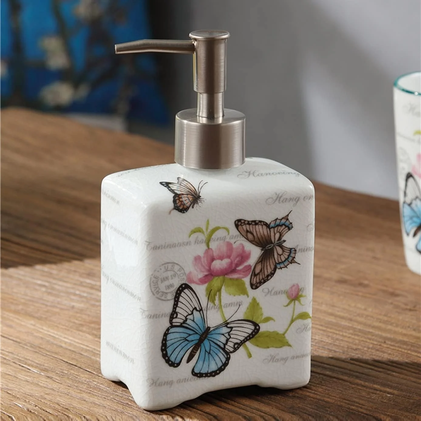 ست لوازم جانبی سرامیکی حمام AVLUZ، ست کامل 5 تکه لوازم حمام، شامل جا مایع لوسیون، جا مسواکی، 2 لیوان، جا صابونی