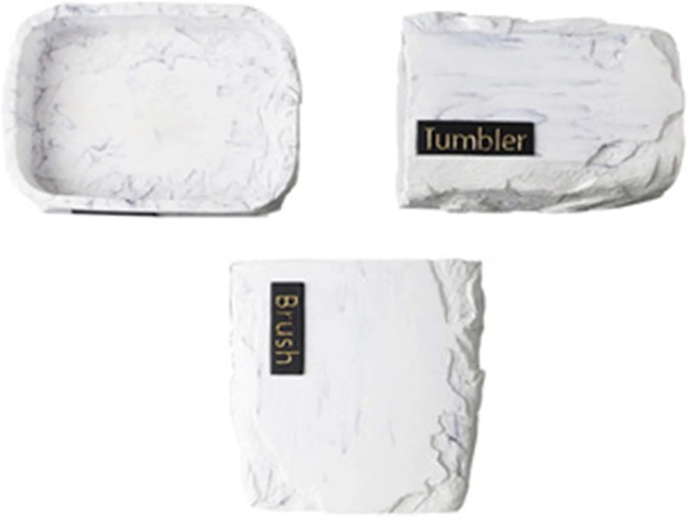 ست لوازم بهداشتی سرامیکی BaiBnn، ست چهار تکه رزینی به سبک اروپایی، ست لوازم بهداشتی ساده و خلاقانه، ست لوازم خانگی برای خانه و هتل (رنگ: سفید خاکستری، سایز: تک سایز)