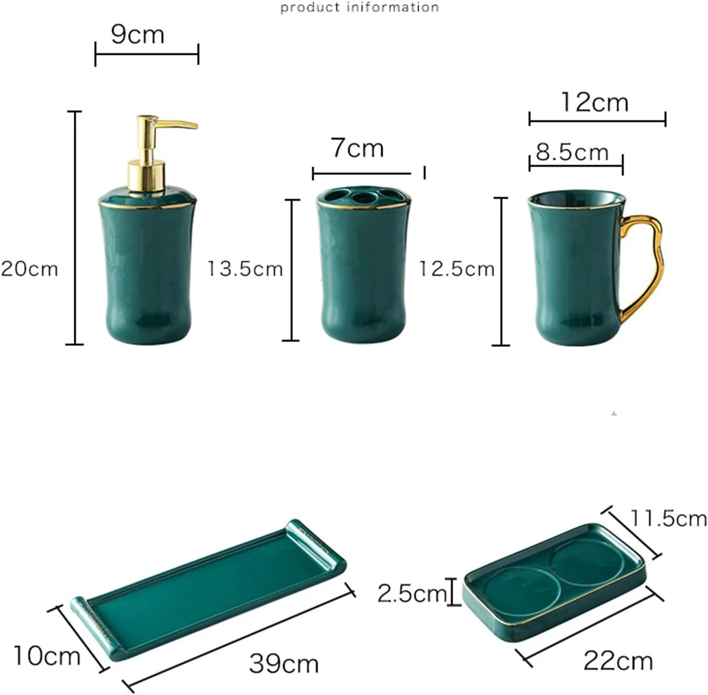ست سرامیکی لوازم حمام، ست هفت تکه ساده به سبک اروپایی، لوازم بهداشتی سرامیکی خلاقانه برای منزل و هتل (رنگ: استایل H، سایز: تک سایز)