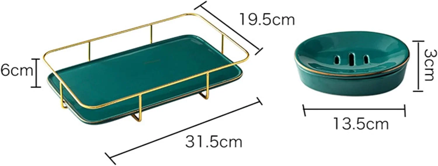 ست سرامیکی لوازم حمام BaiBnn، ست هفت تکه ساده به سبک اروپایی، ست بهداشتی سرامیکی خلاقانه خانگی برای منزل و هتل (رنگ: استایل B، سایز: تک سایز)