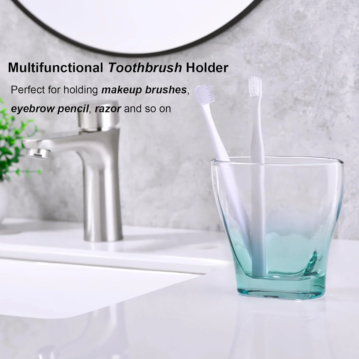 ست لوازم جانبی حمام فیروزه ای، ست لوازم جانبی حمام شیشه ای 5 تکه، ست حمام سبز شامل جا مایع صابون، جا مسواکی، لیوان، جای صابون