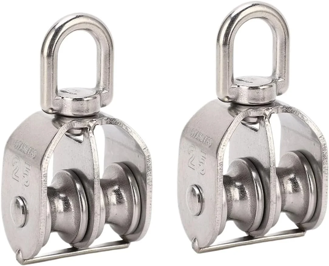 ست قرقره دوبل M25 ممتاز (2 عدد): قرقره استارت فولادی ضد زنگ با ظرفیت بالا 150 کیلوگرم برای تجهیزات و بلند کردن