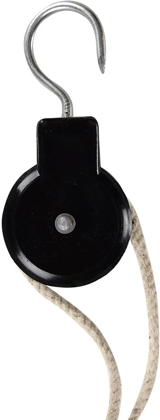 ست قرقره شانه دستی پلاستیکی Maxtree با طناب برای تمرینات ورزشی خانگی و فیزیوتراپی (مشکی، 12 X 12 X 5 سانتی متر)