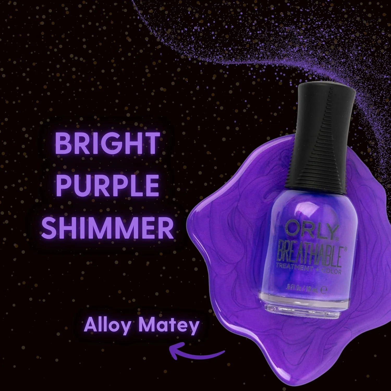 لاک ناخن اُرلی کالکشن نقطه ذوب | براق بنفش روشن | فرمول با پوشش کامل و ماندگاری طولانی با درپوش گیره دار | وگان و بدون تست حیوانی (آلیاژ میتی)