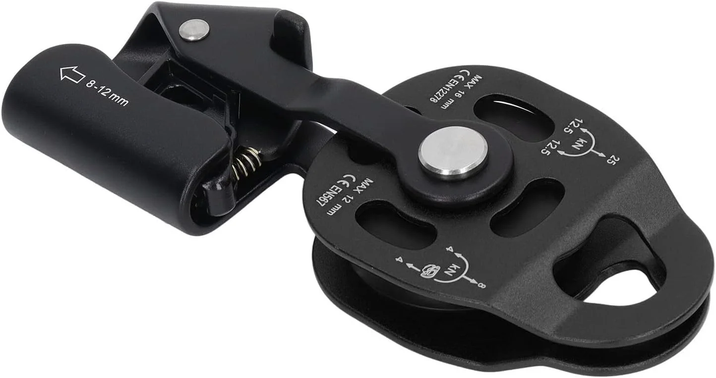 قرقره سنگین HANZALA، قرقره مقاوم در برابر پارگی آلیاژ منیزیم هوانوردی برای بلند کردن وزنه (مشکی)