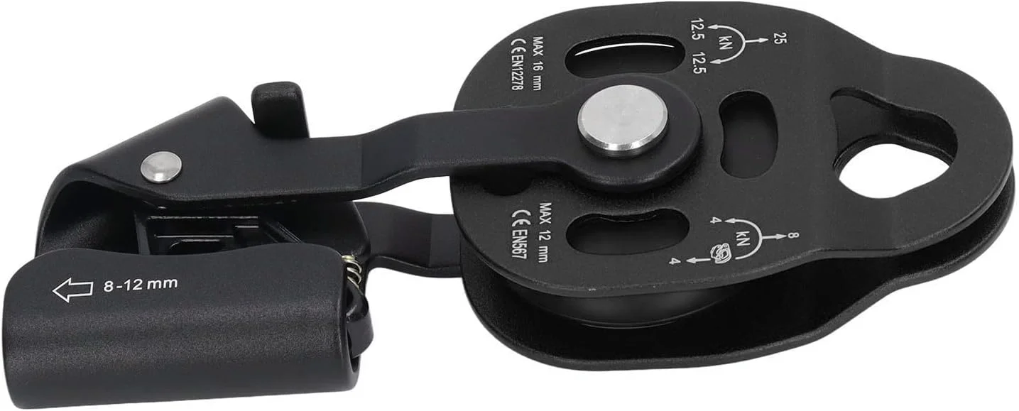 قرقره سنگین HANZALA، قرقره مقاوم در برابر پارگی آلیاژ منیزیم هوانوردی برای بلند کردن وزنه (مشکی)