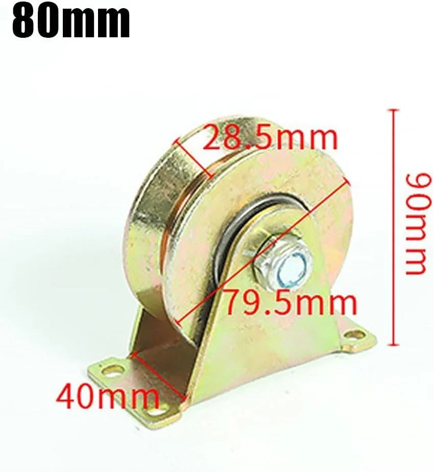 قرقره فولادی سنگین با بلبرینگ دوبل برای طناب های 1 تا 8 میلی متر (80 میلی متر)