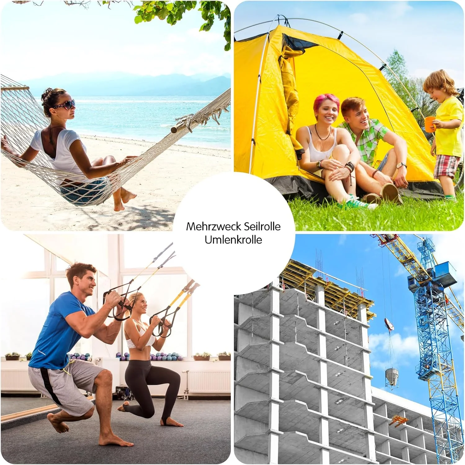 بسته 2 عددی قرقره دوبل طناب M20، قرقره کوچک استیل ضد زنگ، قرقره دوبل با بلبرینگ، کابل فولادی برای طناب های 3-8 میلی متری، مناسب برای استفاده در فضای داخلی/خارجی (M20)