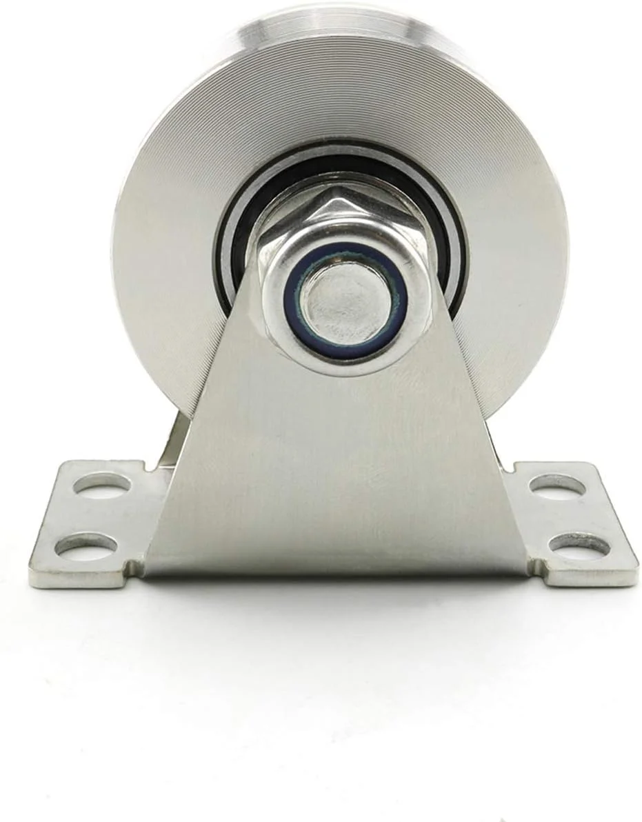 هیوس 1 عدد قرقره استیل ضد زنگ تک چرخ قرقره طناب بالابر گردان با پیچ های نصب و لوله های انبساطی برای سیم بکسل، نوع شیار V