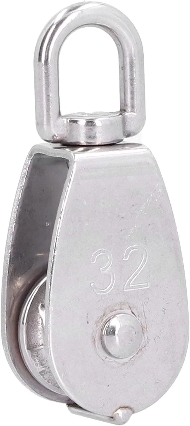 قرقره بالابر HXCQHWH، مقاوم در برابر خوردگی، فولاد ضد زنگ 316، ظرفیت بار 250 کیلوگرم، قرقره تک چرخ 360 درجه برای بلند کردن قایق و اجسام سنگین