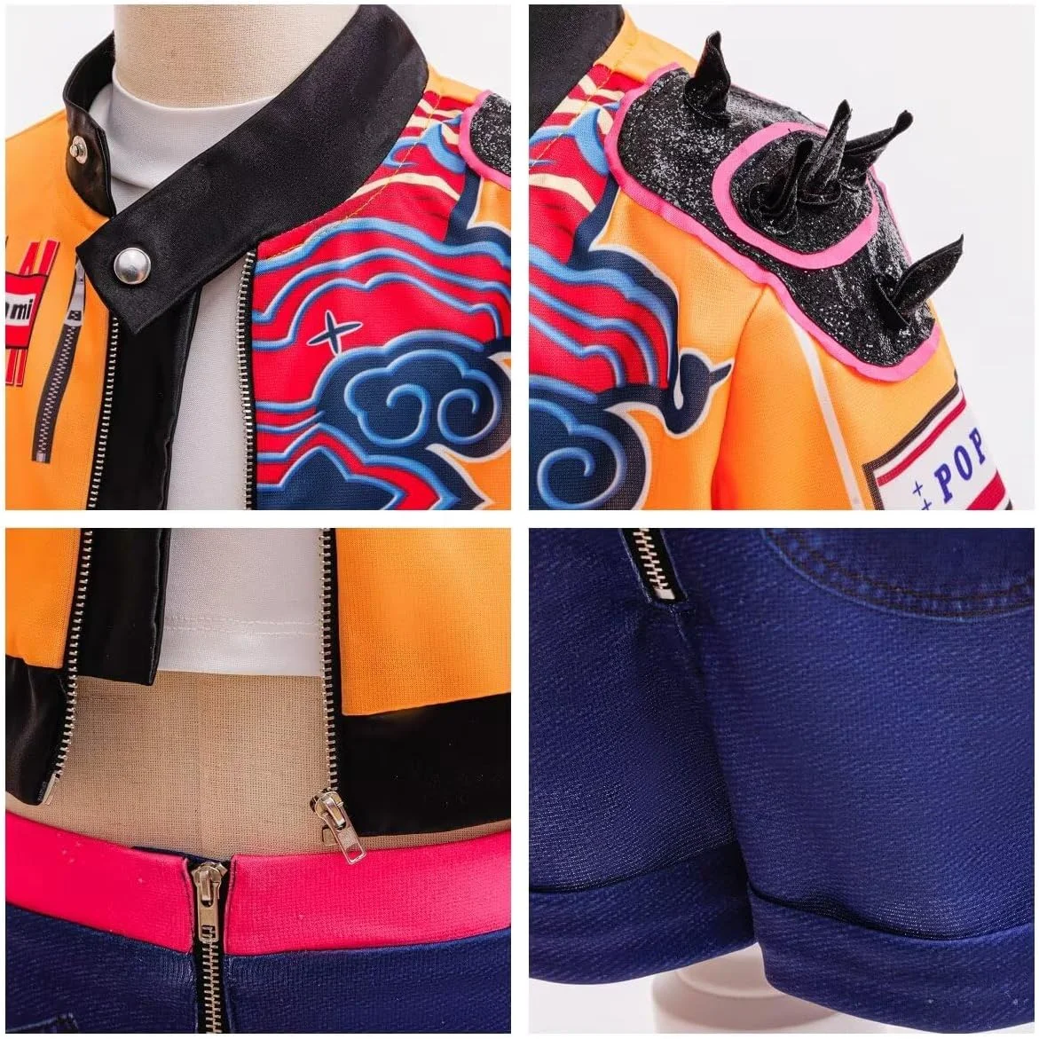 لباس خواننده پاپ رومی دخترانه Tangsenyu با ژاکت، تی شرت و شورت لباس خواننده پاپ رومی دخترانه Tangsenyu با ژاکت، تی شرت و شورت