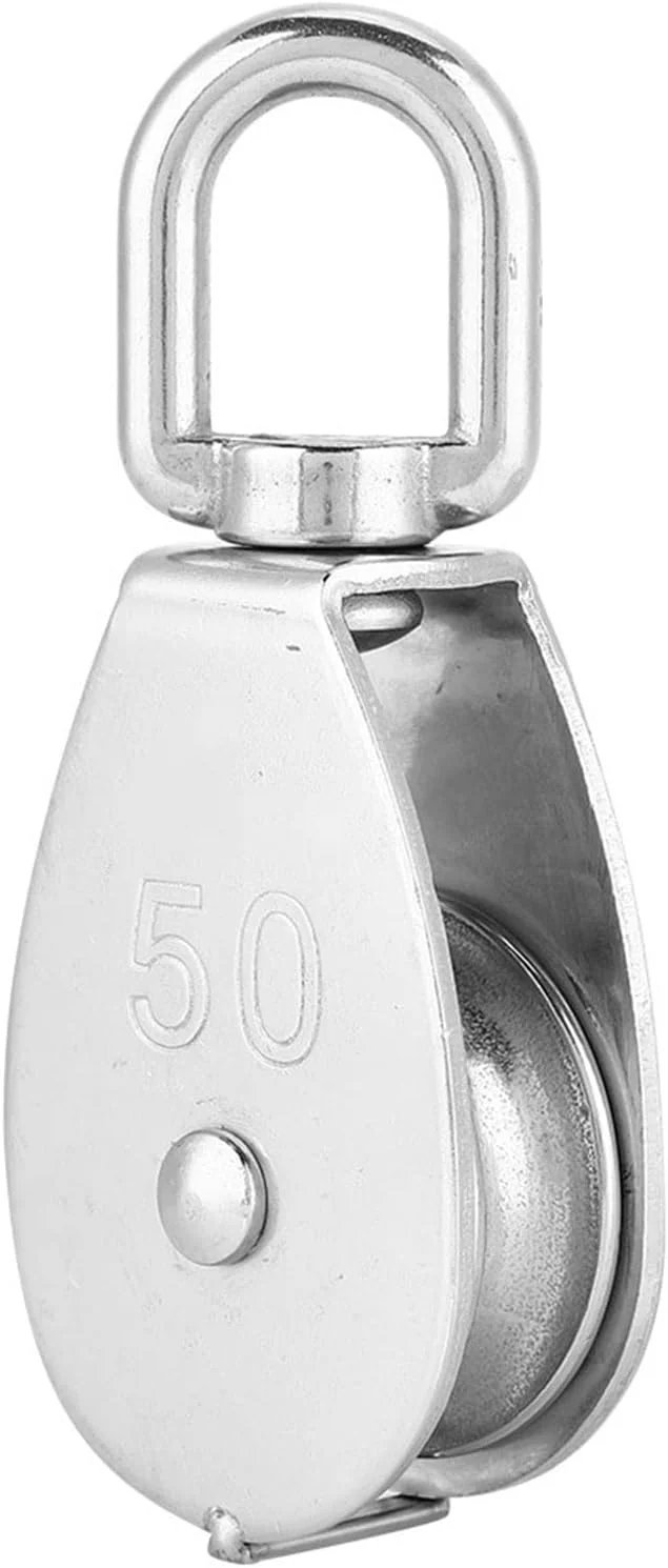 قرقره تکی استیل ضد زنگ JEOZBM، قرقره طناب بالابر با استحکام بالا، 1 عدد غلتک بالابر قرقره برای سیم بکسل