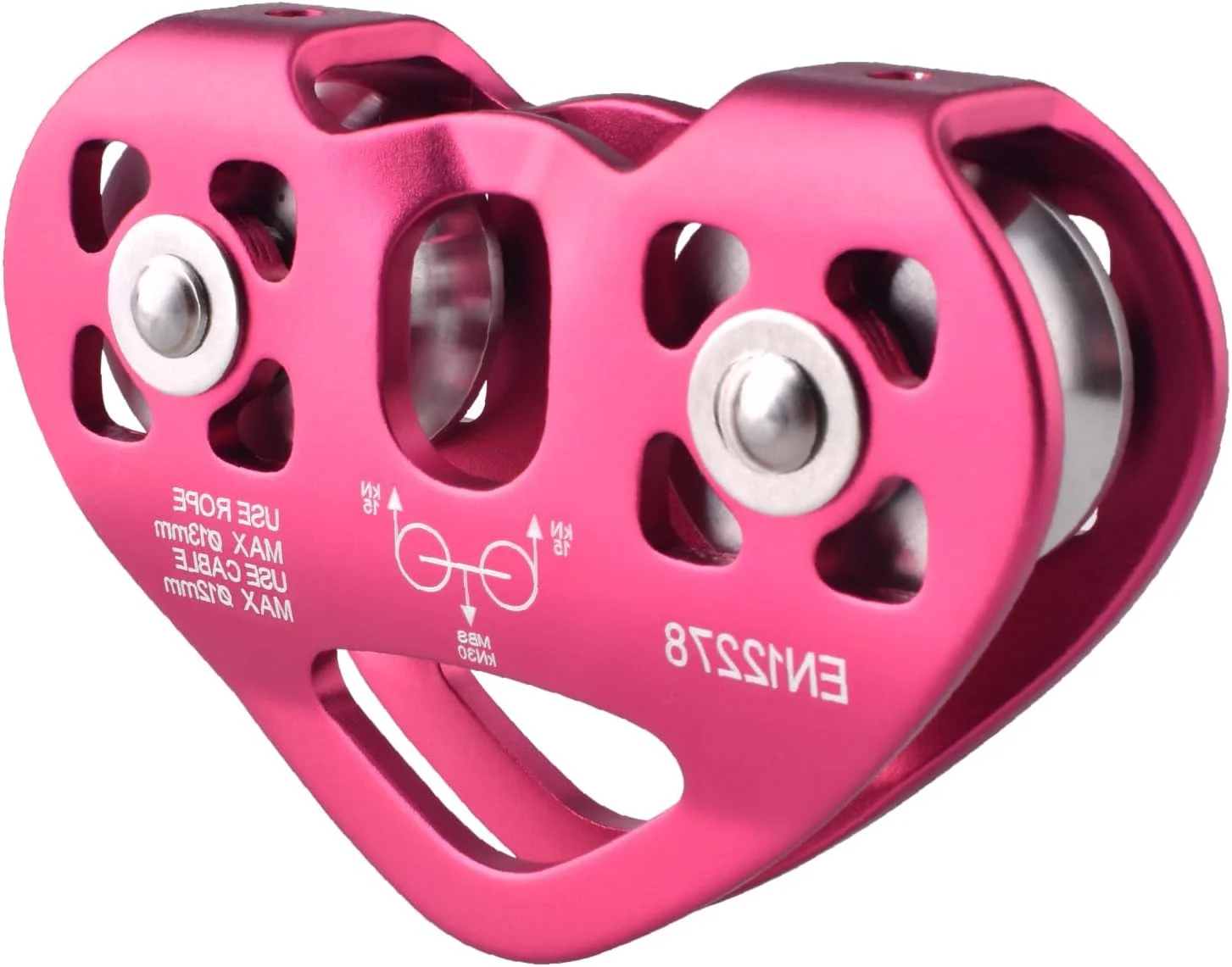 قرقره صعود JEELAD، قرقره نجات آلیاژ آلومینیوم 30kN، تجهیزات زیپ لاین فضای باز (قرمز - 30KN)