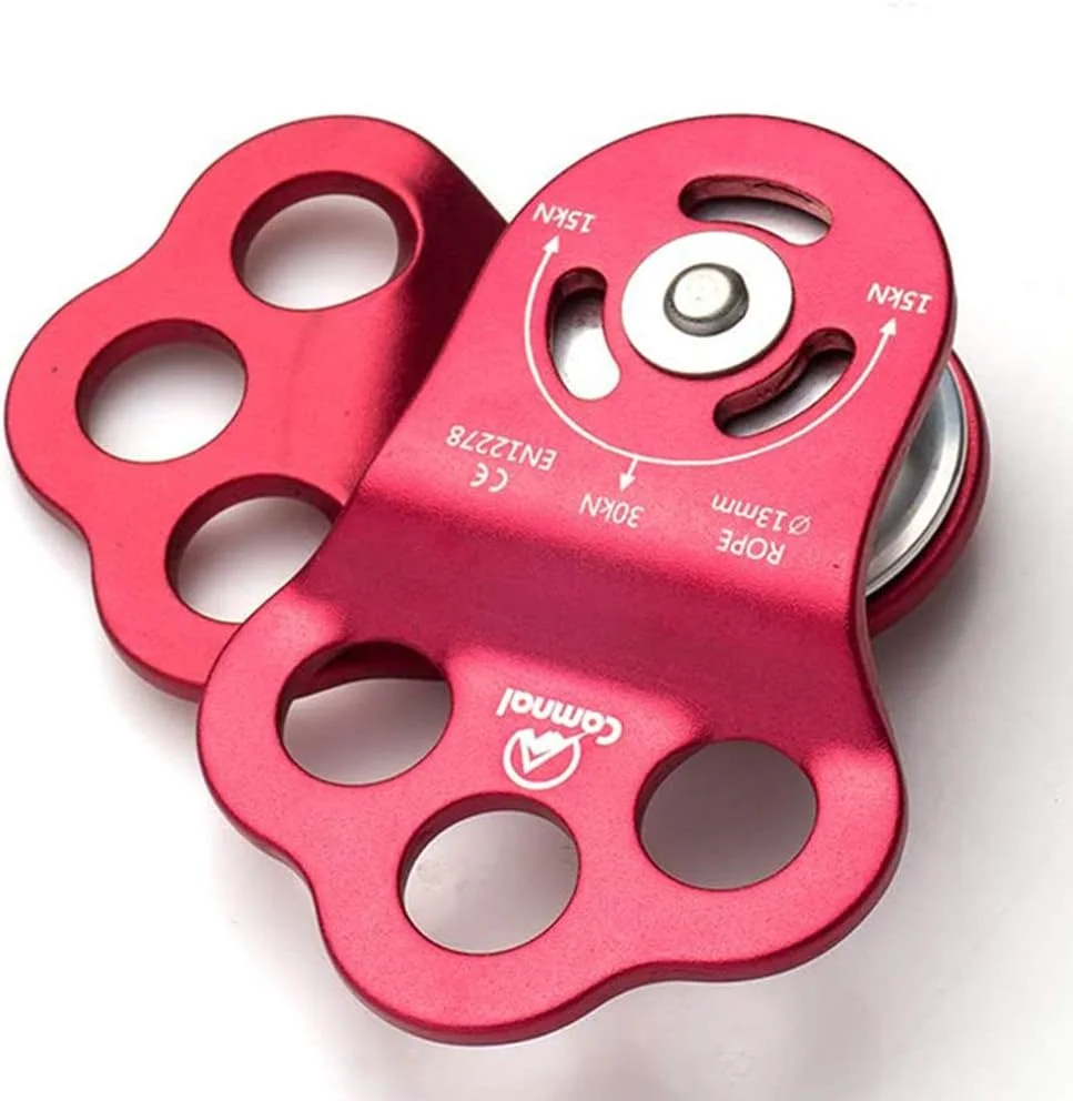 قرقره تک سوراخه سه بلبرینگی JOTOUCH 30KN، تجهیزات نجات در ارتفاعات برای طناب 13 میلی متری، مناسب برای صخره نوردی، نجات، ورزش های زیپ لاین و غیره