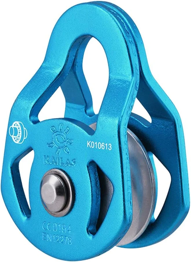 قرقره نجات صعود موبایل KAILAS دارای گواهینامه CE UIAA قرقره تک/دوبل طناب 28kN آلومینیومی فولادی کوچک، سبک و مقاوم