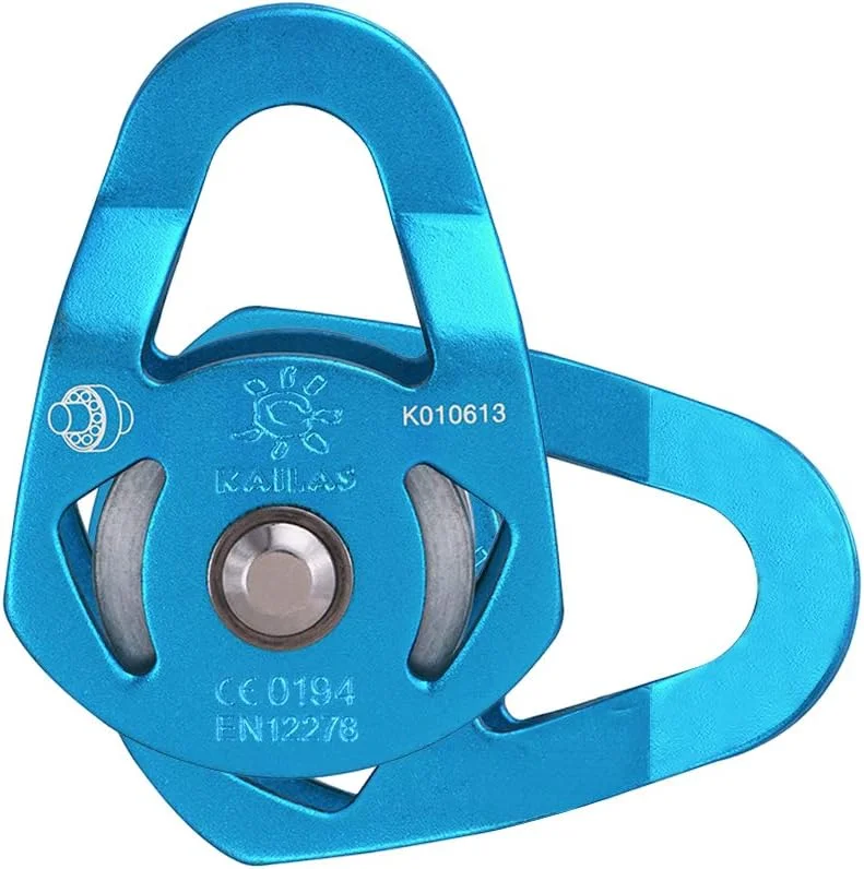 قرقره نجات صعود موبایل KAILAS دارای گواهینامه CE UIAA قرقره تک/دوبل طناب 28kN آلومینیومی فولادی کوچک، سبک و مقاوم