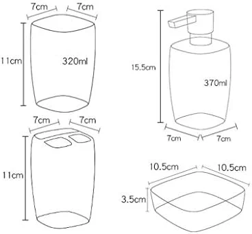 ست لوازم جانبی حمام، ست لوازم جانبی حمام سرامیکی مات ساده و خلاقانه پنج تکه، مناسب منزل و هتل