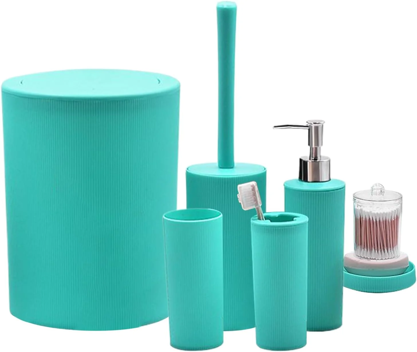 ست لوازم جانبی سرویس بهداشتی | ست برس توالت، جا صابونی و سطل زباله، لوازم جانبی دوش صرفه جویی در فضا برای پیشخوان خانگی، هتل، فضای داخلی، مسافرت، دستشویی و گردش ست لوازم جانبی سرویس بهداشتی | ست برس توالت، جا صابونی و سطل زباله، لوازم جانبی دوش صرفه جویی در فضا برای پیشخوان خانگی، هتل، فضای داخلی، مسافرت، دستشویی و گردش