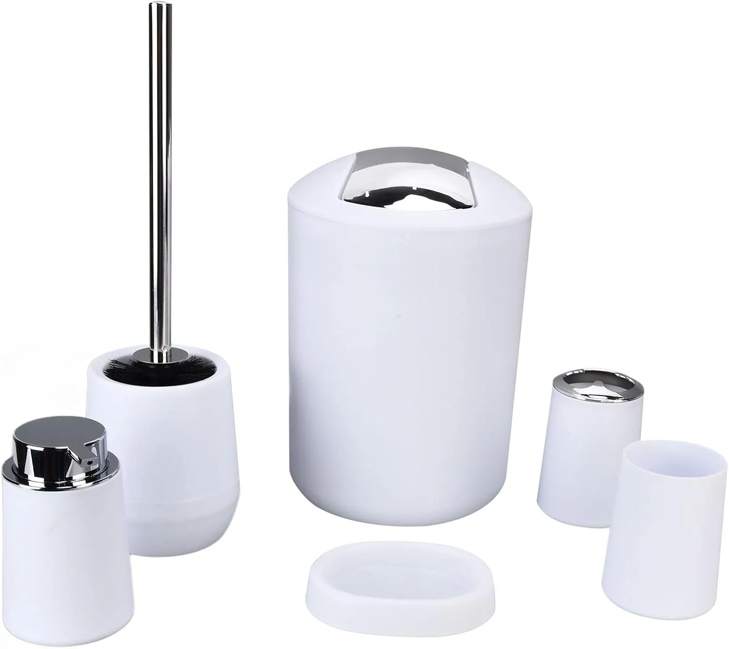 ست لوازم جانبی حمام، ست 6 تکه لوازم ضروری حمام سطل زباله برای هتل و خانه