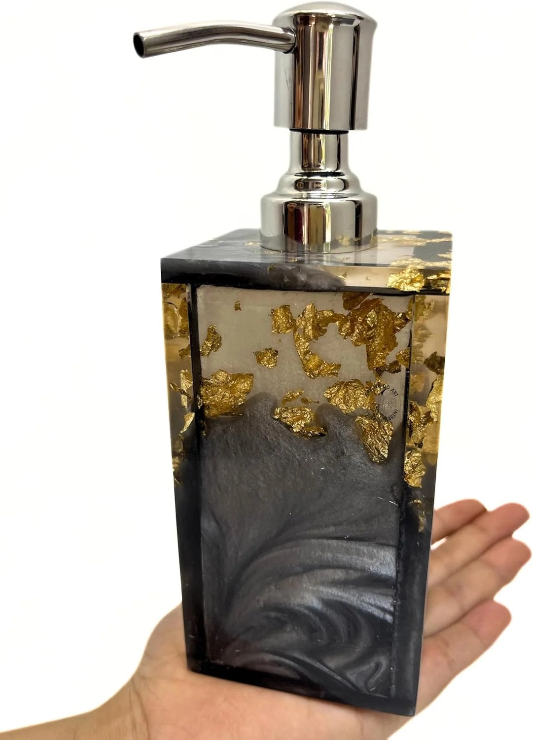 ست لوازم جانبی حمام، جا مسواکی، دکوراسیون خانه روستایی، 4 تکه رزین با کیفیت بالا شامل لیوان و جا صابونی/جا مسواکی (مشکی)