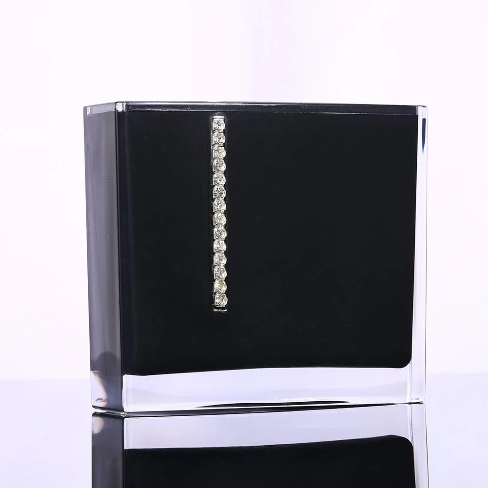 ست لوازم جانبی حمام آکریلیک 5 تکه، لوازم جانبی حمام پلاستیکی مشکی شامل جا مایع صابون/جا مسواکی/لیوان/جای صابون