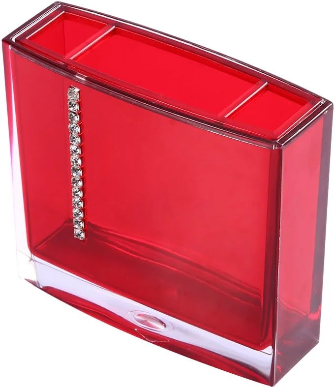 ست لوازم جانبی حمام 5 تکه، ست لوازم جانبی حمام اکریلیک، جا لیوانی، بطری، جا مسواکی، جای صابون، ست حمام قرمز