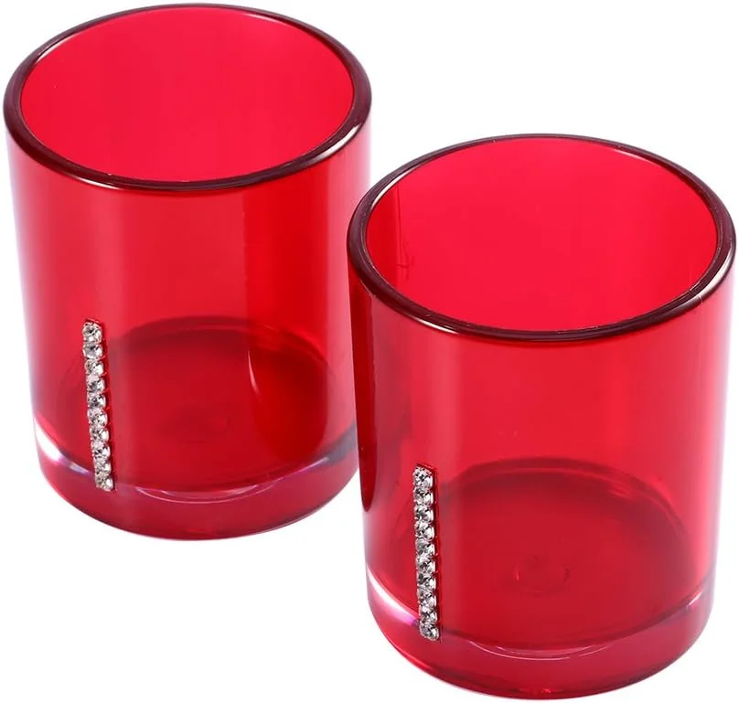 ست لوازم جانبی حمام 5 تکه، ست لوازم جانبی حمام اکریلیک، جا لیوانی، بطری، جا مسواکی، جای صابون، ست حمام قرمز