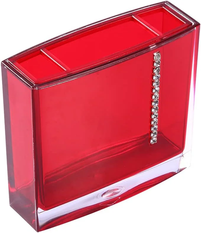 ست لوازم جانبی حمام 5 تکه شامل بطری لوسیون، جا مسواکی، جا صابونی و 2 عدد لیوان دهانشویه، ست قرمز رنگ لوازم حمام ست لوازم جانبی حمام 5 تکه شامل بطری لوسیون، جا مسواکی، جا صابونی و 2 عدد لیوان دهانشویه، ست قرمز رنگ لوازم حمام