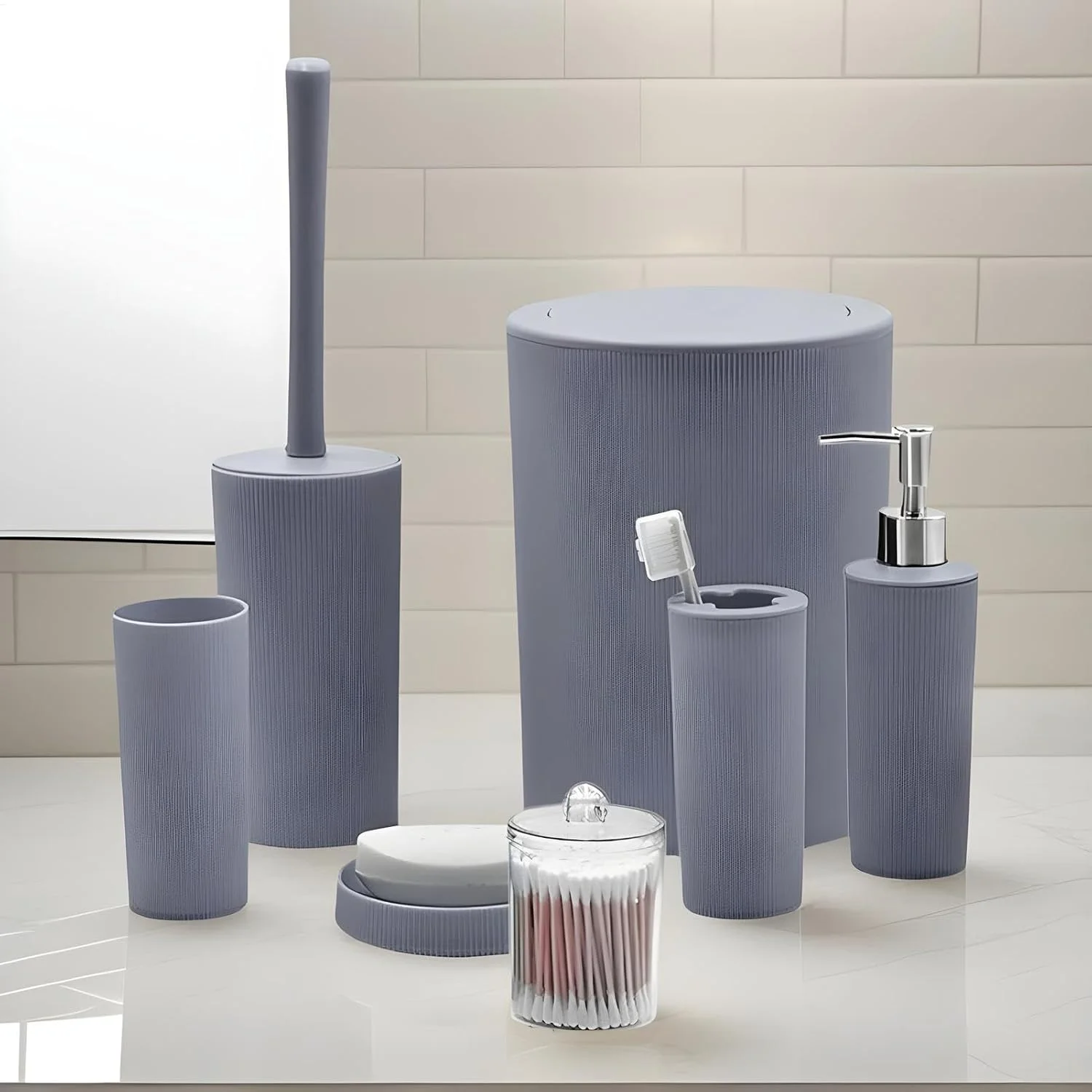 ست لوازم جانبی حمام - جا مایع صابون، جا گوش پاک کن، لیوان مسواک، لوازم جانبی دوش و حمام صرفه جویی در فضا برای خانه، هتل، مسافرت، فضای باز، فضای داخلی، تعطیلات ست لوازم جانبی حمام - جا مایع صابون، جا گوش پاک کن، لیوان مسواک، لوازم جانبی دوش و حمام صرفه جویی در فضا برای خانه، هتل، مسافرت، فضای باز، فضای داخلی، تعطیلات