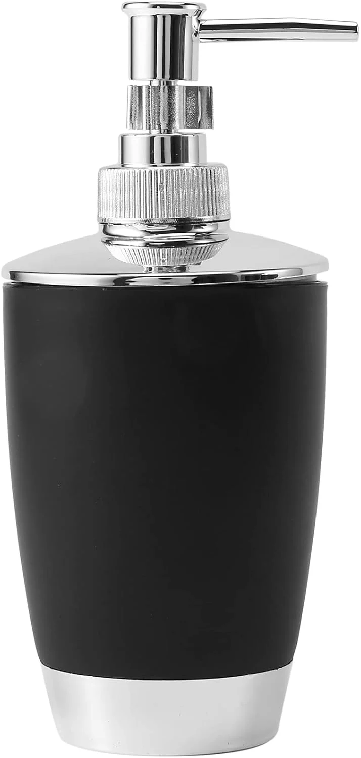 ست لوازم حمام 4 تکه شامل جای صابون، لیوان، جا مسواکی و مایع دستشویی - مشکی