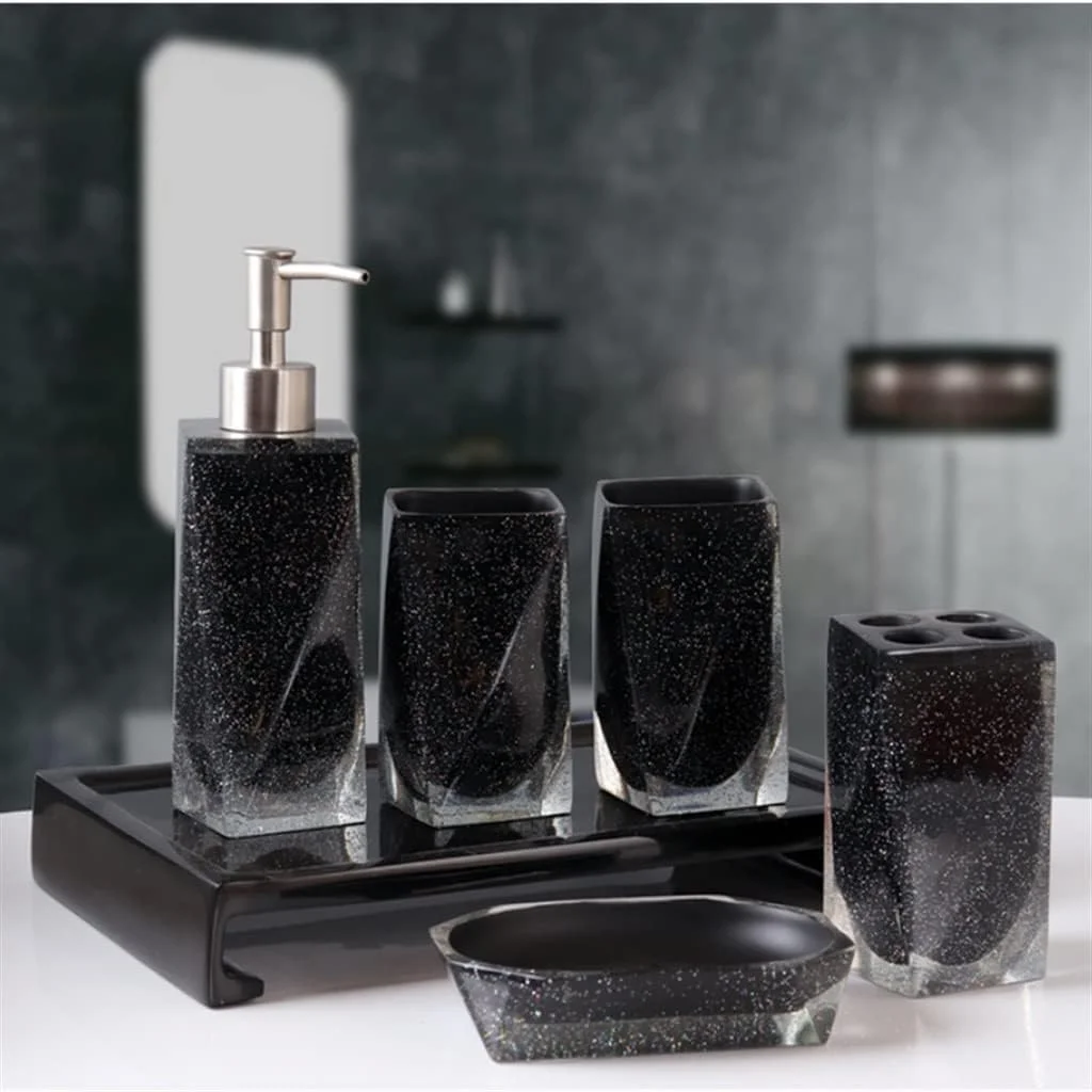 لوازم حمام ست شستشو دکوری حمام ست شش تکه به سبک نوردیک شامل لیوان مسواک و لیوان دهانشویه لوازم حمام ست شستشو دکوری حمام ست شش تکه به سبک نوردیک شامل لیوان مسواک و لیوان دهانشویه