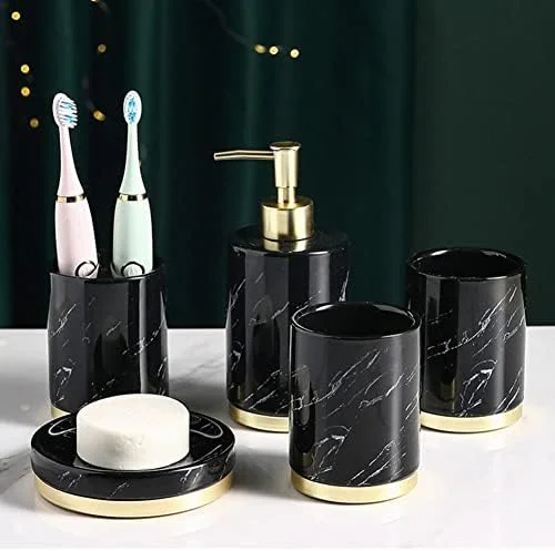 ست جا صابونی و لوازم جانبی حمام، ست نگهدارنده مسواک، ست لوازم حمام، ست صابون حمام، ست لوازم جانبی حمام، دکور حمام، ست لوازم جانبی حمام 5 تکه