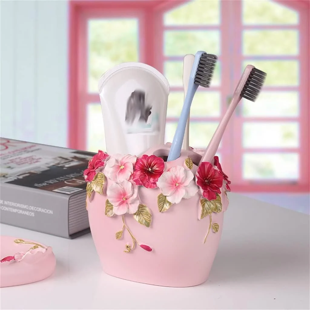 ست لوازم بهداشتی حمام طرح اروپایی، مناسب شستشو، مسواک و هدیه برای منزل نو