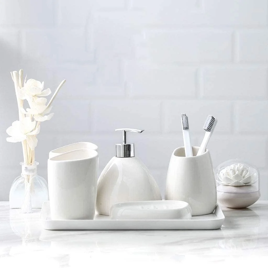 ست پنج تکه لوازم حمام، ست چهار تکه سرامیکی ساده، ست لوازم حمام، ست لیوان شستشو ست پنج تکه لوازم حمام، ست چهار تکه سرامیکی ساده، ست لوازم حمام، ست لیوان شستشو