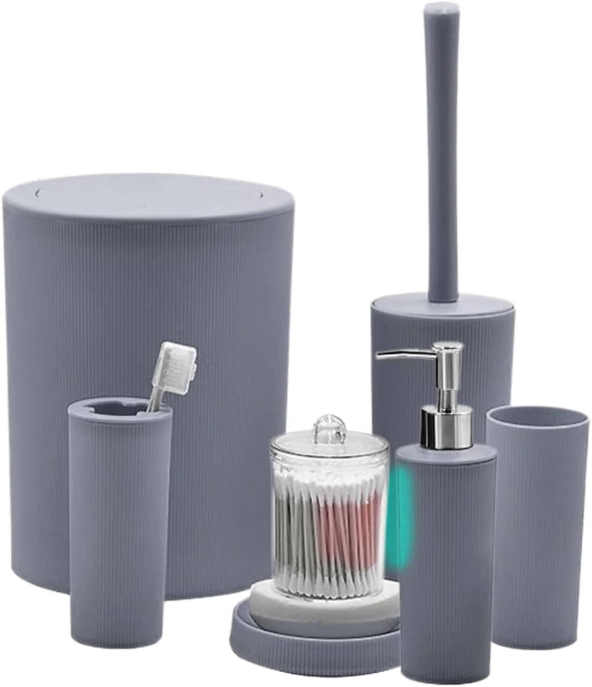 Bathroom Sets Accessories - Toilet Brush Soap Dish Trash Can Set, Bath Products Household Shower Accessories for Indoor Outdoor Travel Trip Hotel Restroom