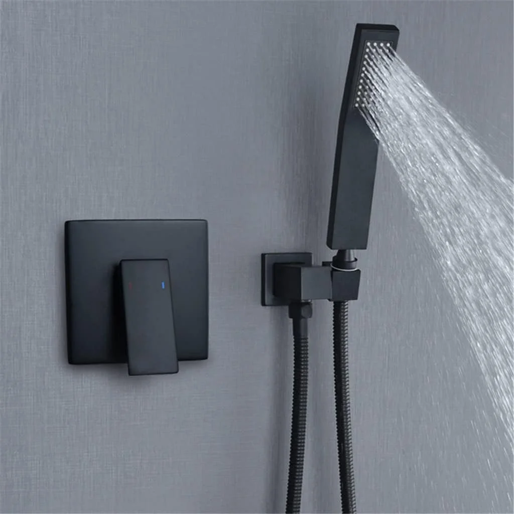 Black Brass Bathroom Shower Faucet Bath Faucet Mixer Tap With Hand ShowerHead Set Wall Mounted Black Shower Set Bathroom (Size : Shower Set with Box) () Black Brass Bathroom Shower Faucet Bath Faucet Mixer Tap With Hand ShowerHead Set Wall Mounted Black Shower Set Bathroom (Size : Shower Set with Box) ()