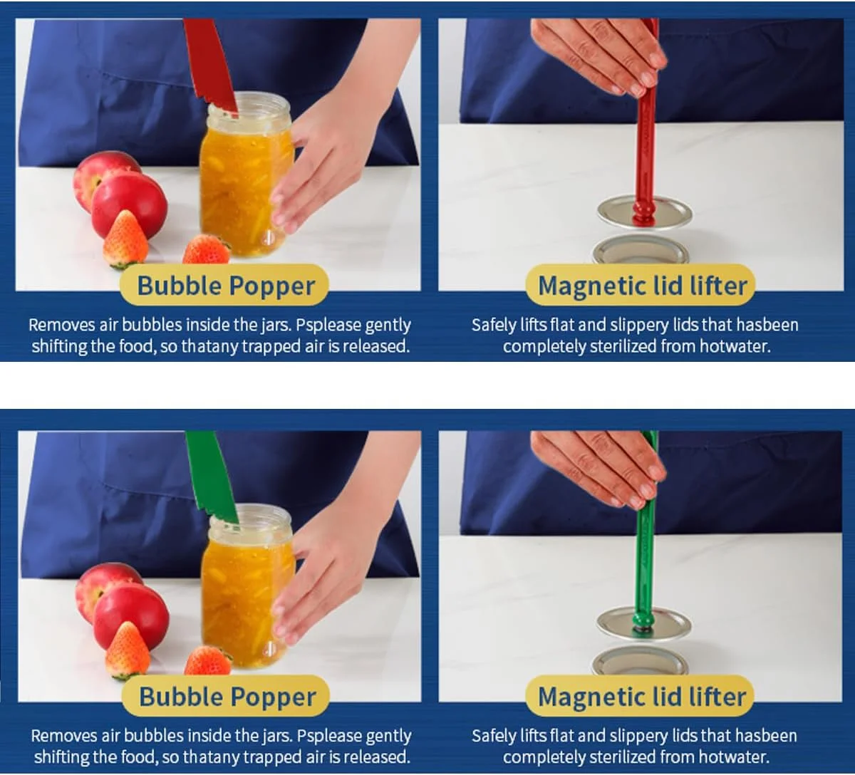 انبر بلند کننده شیشه مربا با درب بازکن مغناطیسی، حباب گیر و برچسب برای لوازم کنسرو، ست 4 عددی ابزار کنسرو - خاکستری انبر بلند کننده شیشه مربا با درب بازکن مغناطیسی، حباب گیر و برچسب برای لوازم کنسرو، ست 4 عددی ابزار کنسرو - خاکستری