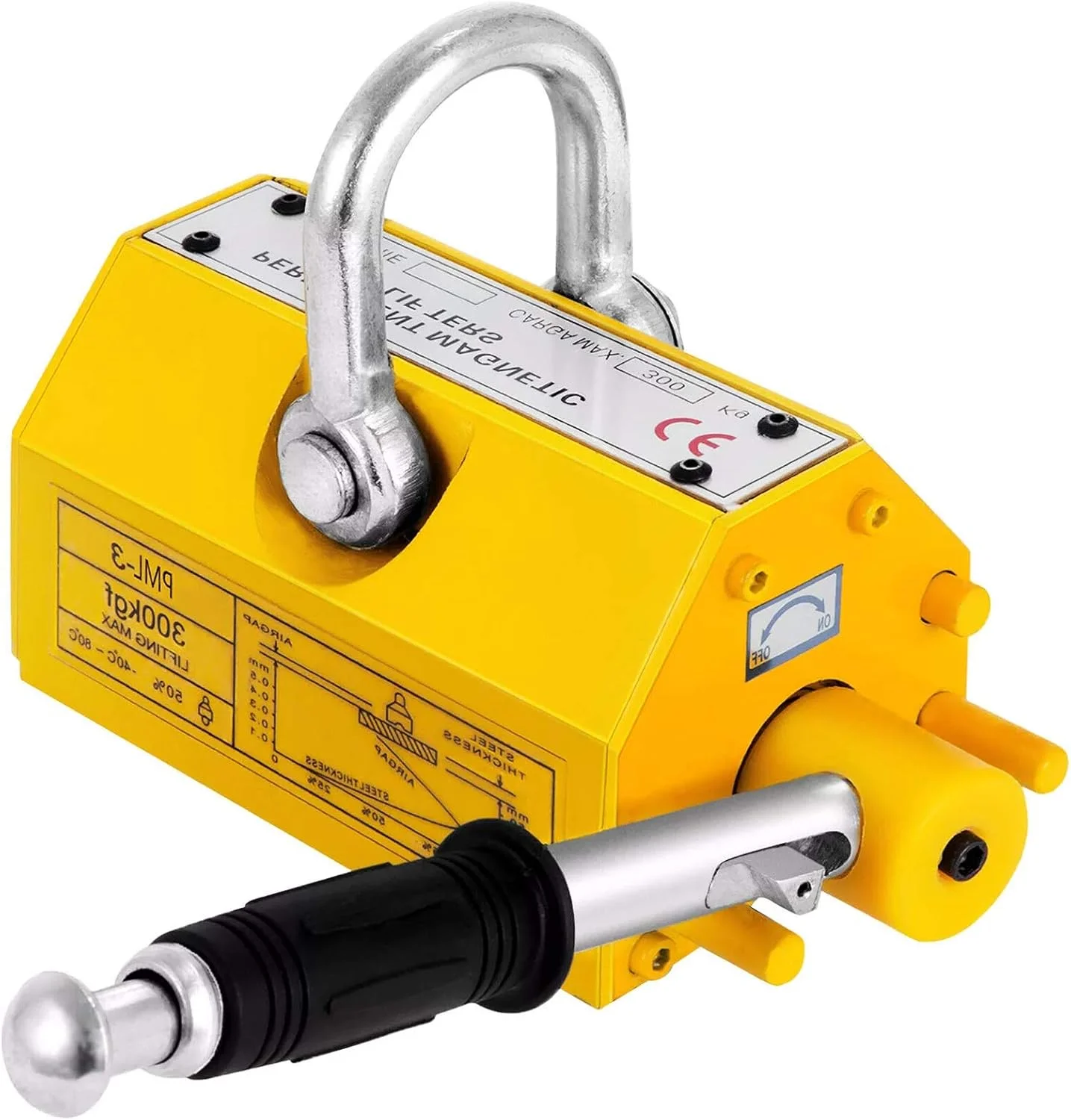 بالابر مغناطیسی فولادی GDJxcvb با آهنربای 300 کیلوگرمی، بالابر فلزی 300 کیلوگرمی با آهنربای نئودیمیوم، جرثقیل کارگاهی بالابر مغناطیسی سنگین با آچار آلن برای بلند کردن ورق فولادی، بلوک و مواد مغناطیسی