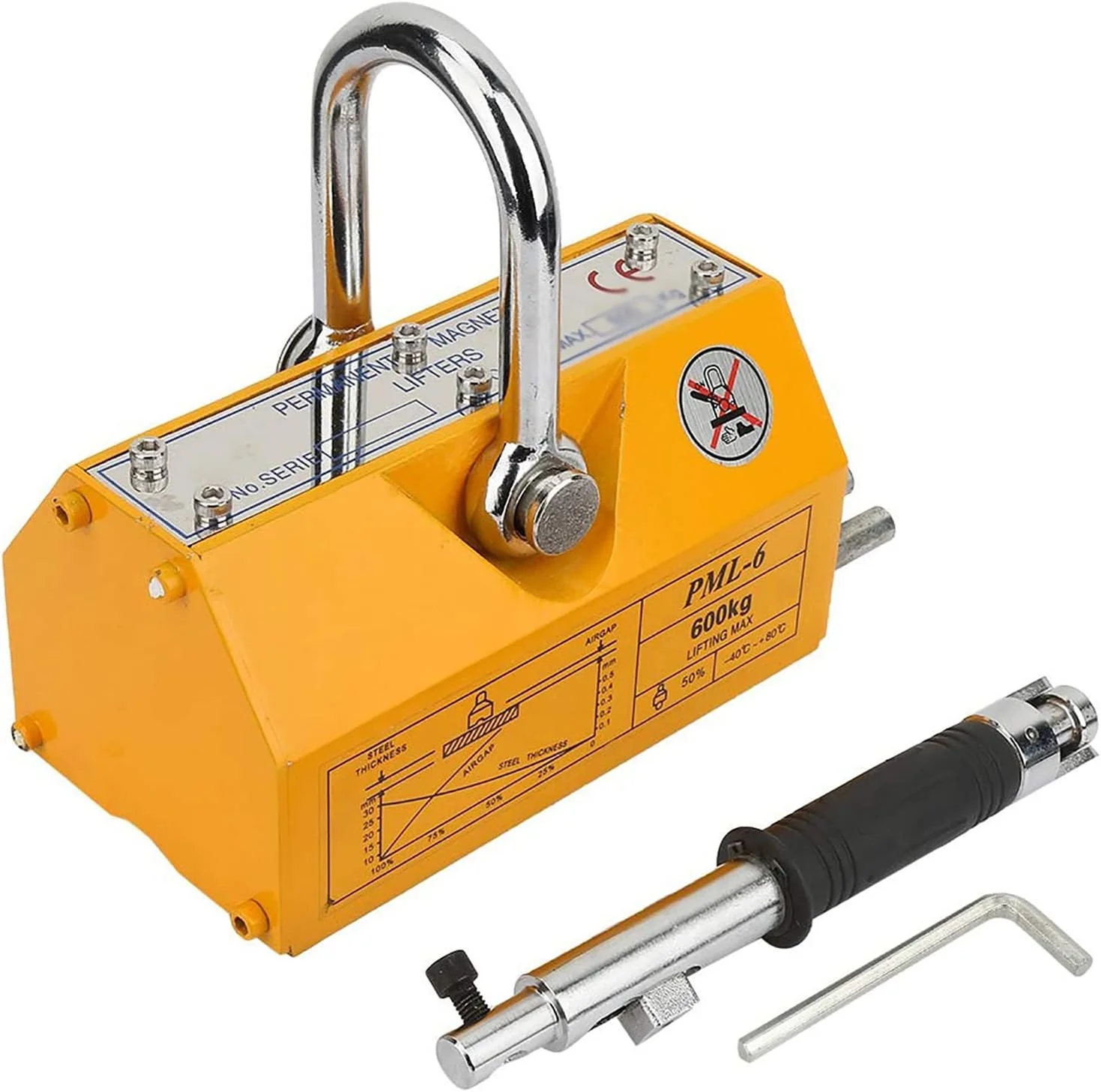 بالابر مغناطیسی دائمی GHQERTY، ابزار بالابر مغناطیسی جرثقیل قابل حمل 1000 کیلوگرمی، برای جابجایی صفحات فولادی، بلوک های آهن، حمل و نقل سنگین