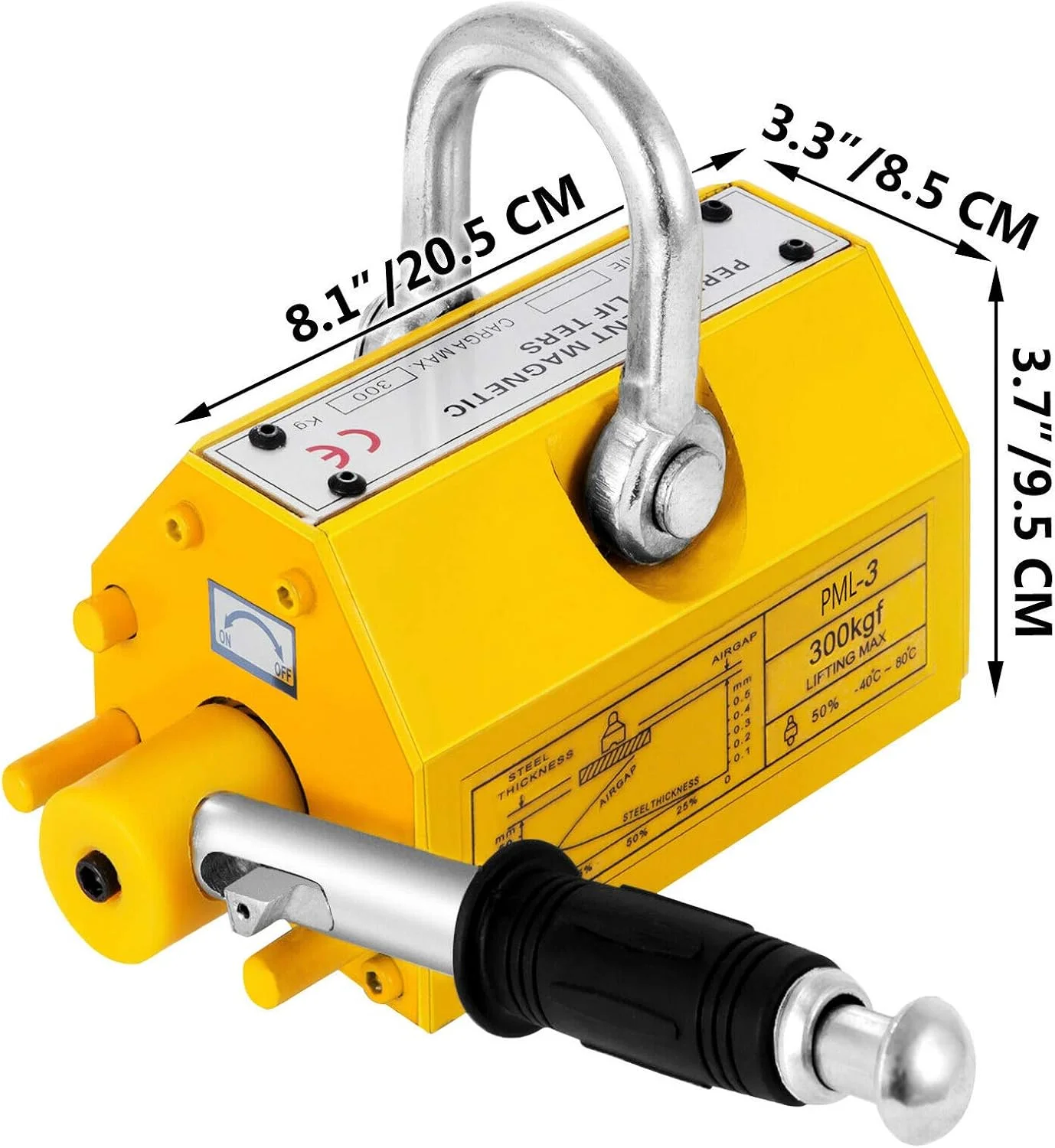 بالابر مغناطیسی فولادی GDJxcvb با آهنربای 300 کیلوگرمی، بالابر فلزی 300 کیلوگرمی با آهنربای نئودیمیوم، جرثقیل کارگاهی بالابر مغناطیسی سنگین با آچار آلن برای بلند کردن ورق فولادی، بلوک و مواد مغناطیسی بالابر مغناطیسی فولادی GDJxcvb با آهنربای 300 کیلوگرمی، بالابر فلزی 300 کیلوگرمی با آهنربای نئودیمیوم، جرثقیل کارگاهی بالابر مغناطیسی سنگین با آچار آلن برای بلند کردن ورق فولادی، بلوک و مواد مغناطیسی