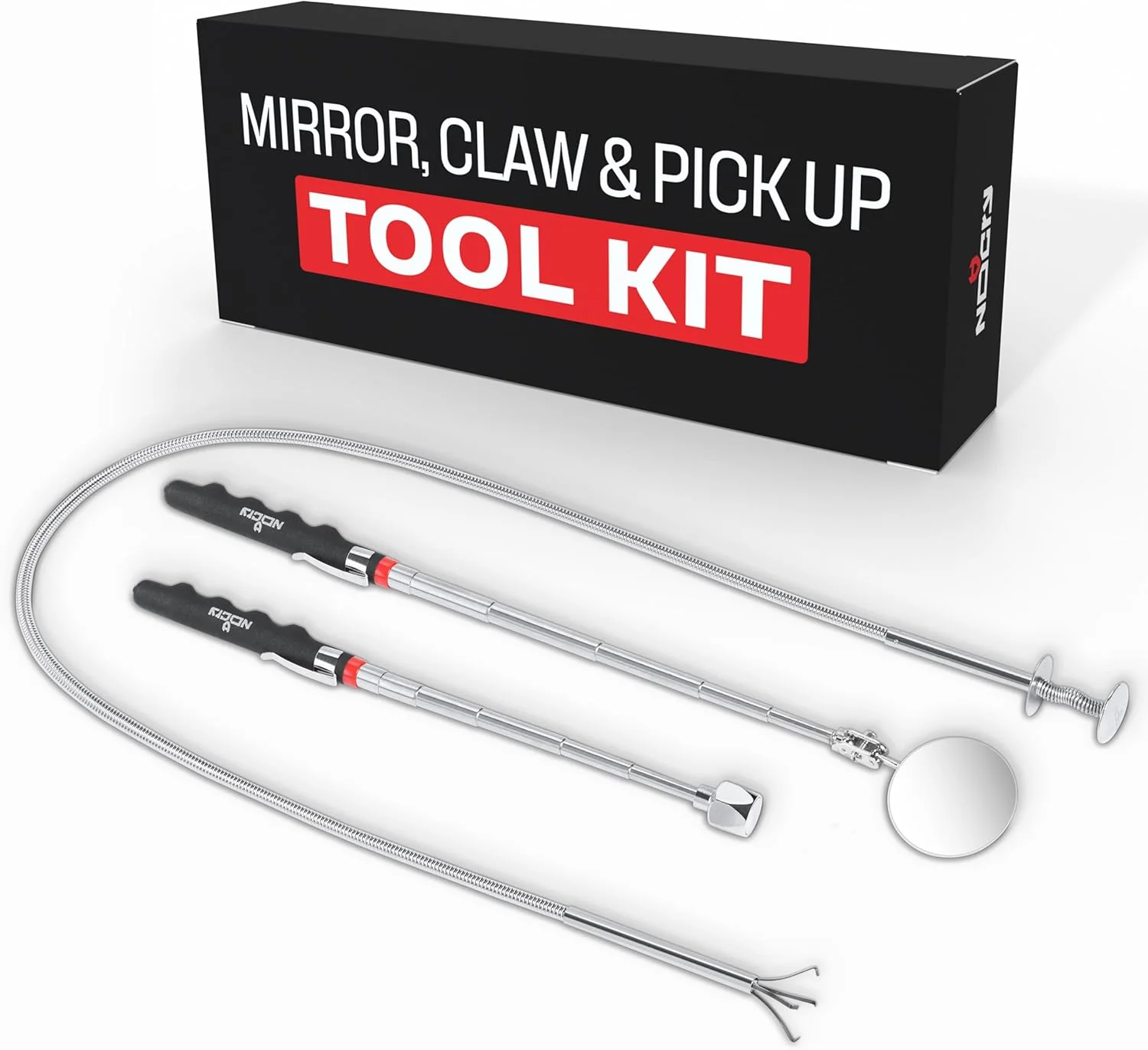 ست ابزار مغناطیسی NoCry – شامل آینه بازرسی تلسکوپی، انبر گیرنده انعطاف پذیر و میله مغناطیسی قابل افزایش ست ابزار مغناطیسی NoCry – شامل آینه بازرسی تلسکوپی، انبر گیرنده انعطاف پذیر و میله مغناطیسی قابل افزایش