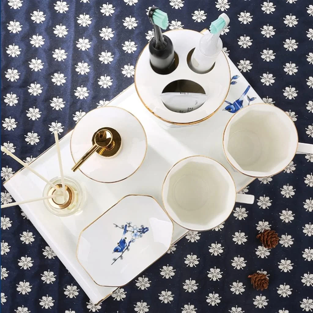 ست سرامیکی لوازم بهداشتی حمام، جا مسواکی، لیوان دهانشویه، هدیه خانه نو