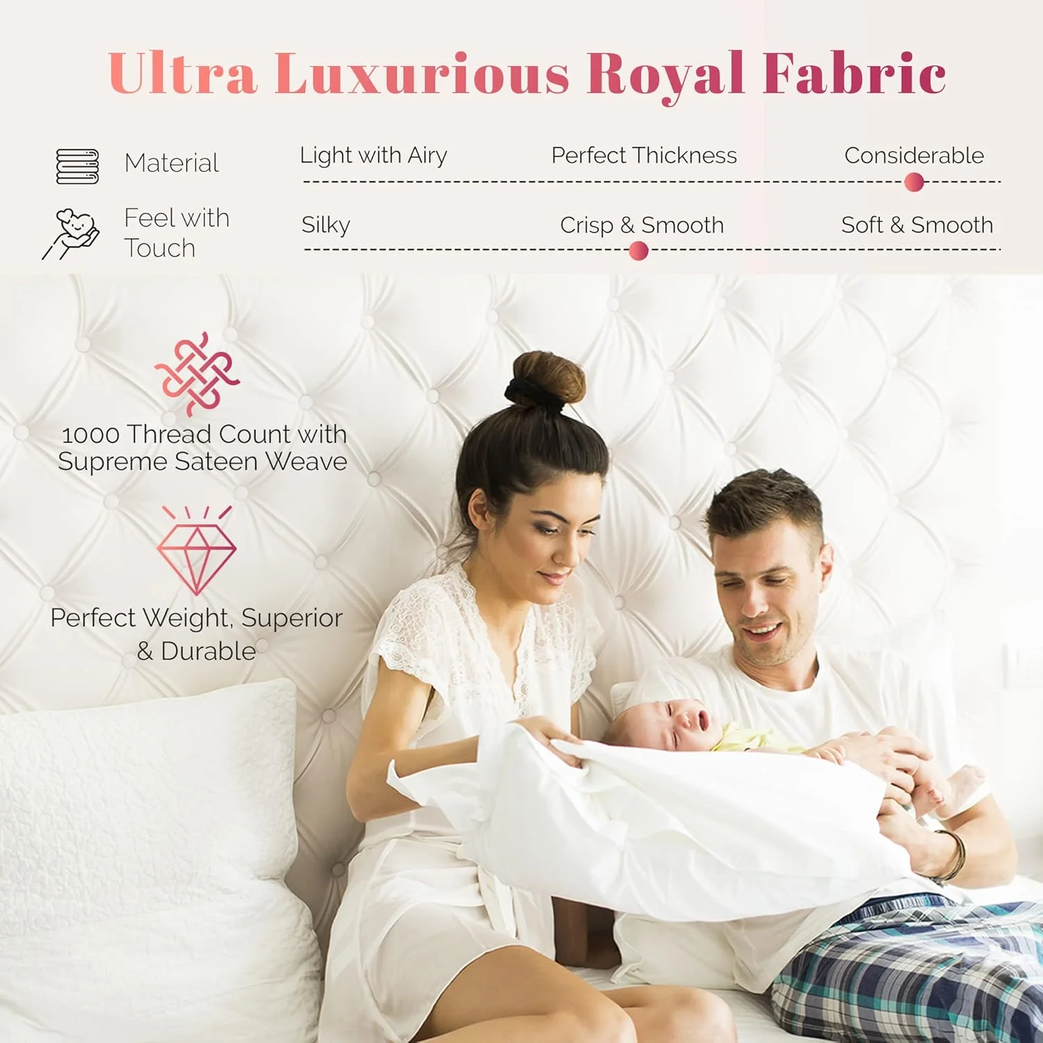 رو بالشی های لوکس اشتون، ست 2 عددی، مناسب سایز استاندارد/کوئین، تهیه شده از پنبه مصری، با تراکم 1000، سفید، با بافت ساتن و خنک رو بالشی های لوکس اشتون، ست 2 عددی، مناسب سایز استاندارد/کوئین، تهیه شده از پنبه مصری، با تراکم 1000، سفید، با بافت ساتن و خنک