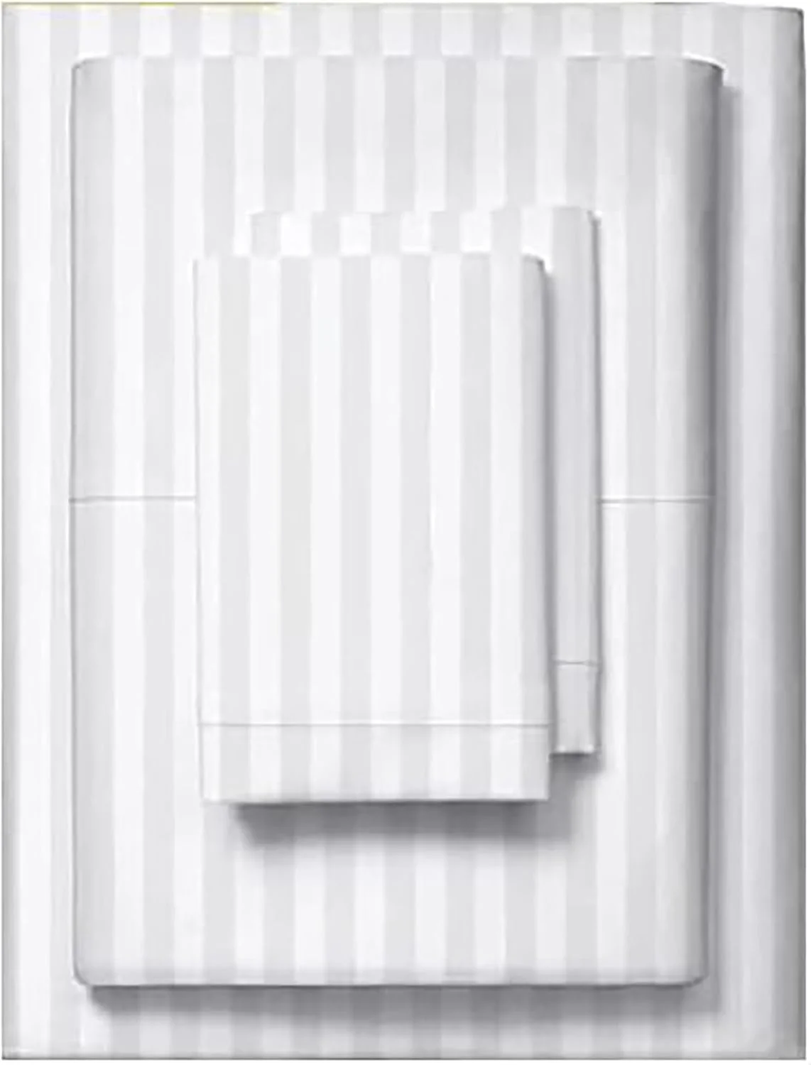 ملحفه های راه راه ساتن از جنس 100% پنبه مصری با تراکم 600، شامل 2 ملحفه تخت (180 در 280 سانتی متر) به همراه 2 روبالشی (50 در 80 سانتی متر)