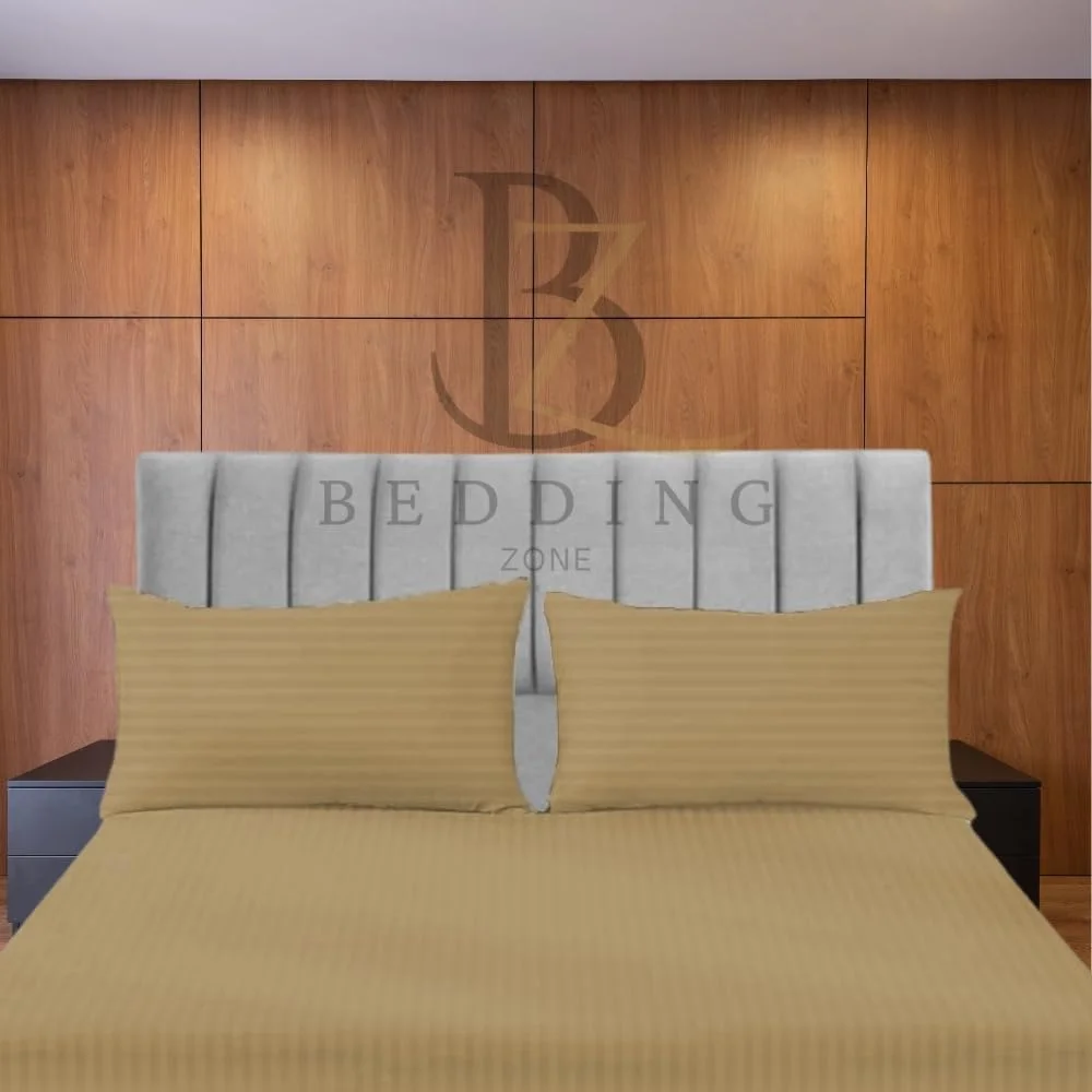 ست ملحفه کش دار 3 تکه BEDDING ZONE - شامل 1 ملحفه کش دار و 2 روبالشتی (قهوه ای، دو نفره (150x200))