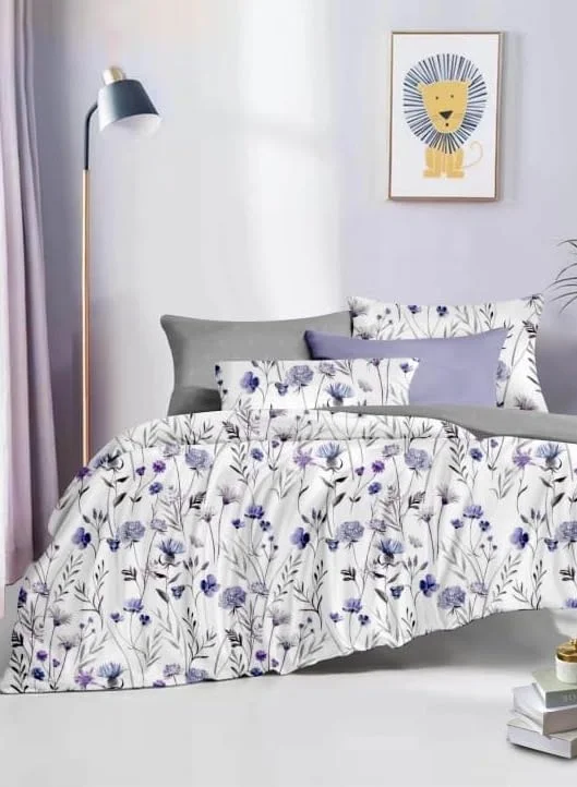 ست ملحفه با طرح گل، سایز کینگ، شامل یک ملحفه و دو روبالشتی