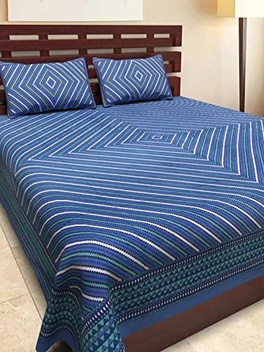 ست ملحفه دو نفره BedZone 100% پنبه راجستانی جیپوری، شامل 2 عدد ملحفه دو نفره با 4 عدد روبالشی - ست ملحفه آبی ست ملحفه دو نفره BedZone 100% پنبه راجستانی جیپوری، شامل 2 عدد ملحفه دو نفره با 4 عدد روبالشی - ست ملحفه آبی